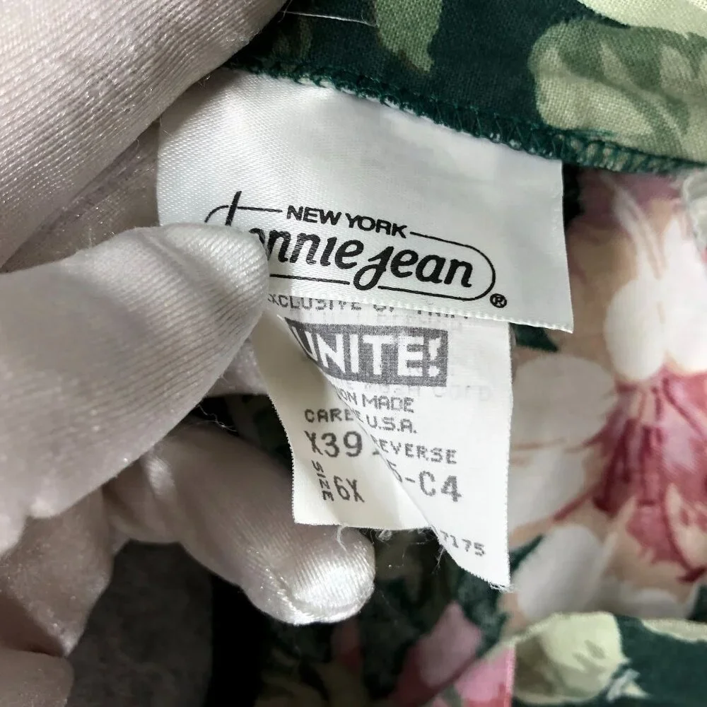 Vintage‎ Bonnie Jean Girls 6X 90s Party Dress USA Floral Puff Sleeve Tulle